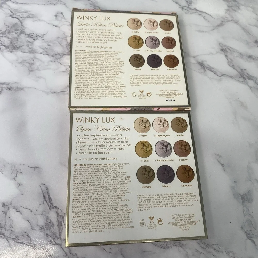 Winky Lux Latte Kitten Eyeshadow Palette 9 Shades Coffee Scented‎ NIB
